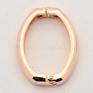 Brass Shortener Clasps, Twister Clasps, Oval Ring, Rose Gold, 27x20x3.5mm(X-KK-M004-01RG)