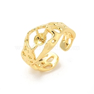 Brass Open Cuff Ring Settings, for Half-drilled Beads, Golden, 5~11.5mm, Adjustable, Pin: 1mm(KK-G518-08G-01)