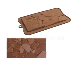 Chocolate Food Grade Silicone Molds, Rectangle with Fragment Shaped Pattern, Resin Casting Molds, Epoxy Resin Craft Making, Peru, 185x103x7mm, Hole: 9mm, Finished Protect: 150x75x7mm(DIY-F068-11)