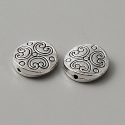 Alloy Beads, Flat Round, Antique Silver, 13.5x3.5mm, Hole: 1.2mm(FIND-CJC0006-94A)