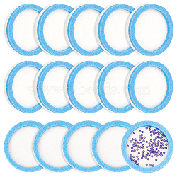 Round Felt Bead Design Board, DIY Beading Jewelry Bracelet and Anklet Making Tray, Light Sky Blue, 4.9x0.83cm(DIY-WH0430-469A)