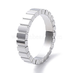 304 Stainless Steel Grooved Finger Rings, Stainless Steel Color, US Size 7 1/4(17.5mm)(X-RJEW-G298-12P)