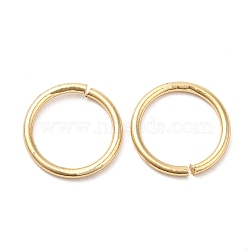 Brass Open Jump Rings, Round, Cadmium Free & Nickel Free & Lead Free, Real 18K Gold Plated, 18 Gauge, 12x1mm, Inner Diameter: 10mm(KK-F855-07G)