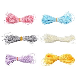 6 Bundle 6 Colors Nylon Thread Nylon String for Beading Jewelry Making, Mixed Color, 1mm, about 26.24 yards(24m)/bundle, 1 bundle/color(NWIR-FS0001-01B)