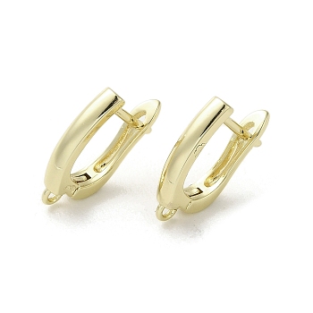 Brass Hoop Earring Findings, Long-Lasting Plated, Golden, 17x3mm, Hole: 1.5mm, Pin: 0.9mm