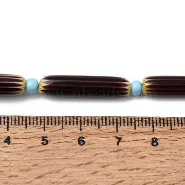 handgefertigte Glasperlen im Chevron-Muster(LAMP-Z019-01-17)-4