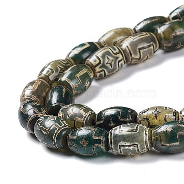 Tibetan Style dZi Beads Strands(TDZI-E005-01P)-3