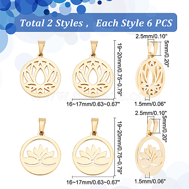 12Pcs 2 Style 304 Stainless Steel Pendants(FIND-DC0001-60)-2