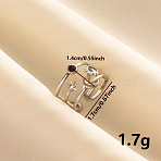 304 Stainless Steel Enamel Cuff Ring, Hollow Sun & Moon Wide Band Open Ring for Women, Stainless Steel Color(HA8093-1)