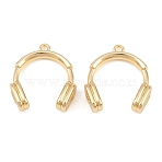 Alloy Pendants, Headphones Charms, Rack Plating, Cadmium Free & Lead Free, Golden, 25.5x23x7mm, Hole: 1.8mm(AL-CBA83D5-11G)