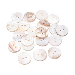 Natural Shell Buttons, 2-Hole Flat Round, Seashell Color, 20.5x3mm, Hole: 2mm(SH-CBACDEA-01)