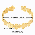 Elegant and Stylish Design Flower 304 Stainless Steel Cuff Bangles for Women(PM0855-2)