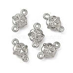 304 Stainless Steel Links, Square with Cross Connector Charms, Non-Tarnish, Stainless Steel Color, 9.5x6x3mm, Hole: 0.8mm(STAS-D211-10P)