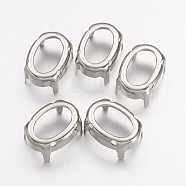 Oval Brass Sew on Prong Settings, Claw Settings for Pointed Back Rhinestone, Open Back Settings, Platinum, 14x10x0.4mm, Fit for 10x14mm cabochons(KK-N0084-A10-10x14)