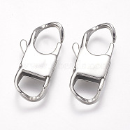 304 Stainless Steel Lobster Claw Clasps, Stainless Steel Color, 26x12x5mm, Hole: 6x7.5mm(STAS-O114-056D-P)