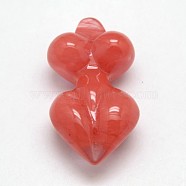 Cherry Quartz Glass Pendants, Goddess, 48~52x27x16mm, Hole: 1mm(G-D448-06)