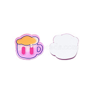 Printed Acrylic Cabochons, Cup, Violet, 20x20x2mm(OACR-N135-41)