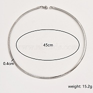Stainless Steel Collar Necklace, Rigid Choker Necklaces, Stainless Steel Color, 17.72 inch(45cm)(QV1917-3)