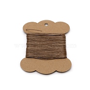 Wax Cord, with Craft Paper Cards, Flat, for Bracelet Making, Camel, 1mm, about 32.81 Yards(30m)/Card(YC-WH0010-01P)