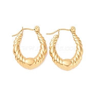 Ion Plating(IP) 304 Stainless Steel Hoop Earrings for Women, Oval, Golden, 23x16.5x4mm, Pin: 0.8mm(EJEW-F287-08G)