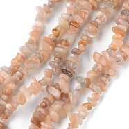 Natural Sunstone Beads Strands, Chip, 1.5~4.5x3~13x2.5~8mm, Hole: 0.6mm, 30.94~31.97 inch(78.6~81.2cm)(G-G0003-B11)