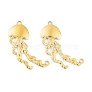 Ion Plating(IP) 304 Stainless Steel Connector Charms, Jellyfish Links, Real 18K Gold Plated, 45x20x2.5mm, Hole: 2.4mm & 2.7mm(STAS-G335-04G)