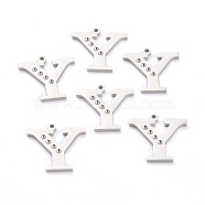 304 Stainless Steel Pendant Rhinestone Settings, Letter, Stainless Steel Color, Letter.Y, Y: 16x17x1.5mm, Hole: 1.2mm, Fit for 1.6mm Rhinestone(STAS-F267-09Y-P)