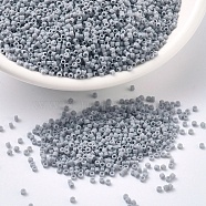 MIYUKI Delica Beads, Cylinder, Japanese Seed Beads, 11/0, (DB1589) Matte Opaque Ghost Gray, 1.3x1.6mm, Hole: 0.8mm, about 2000pcs/bottle, 10g/bottle(SEED-JP0008-DB1589)