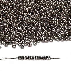 TOHO 6/0 Demi Round Beads, Japanese Seed Beads, Nickel Plating, (711) Tarnished Silver Metallic, 4x1.9mm, Hole: 1.5mm, about 13500pcs/pound(450g)(SEED-DR06-0711)