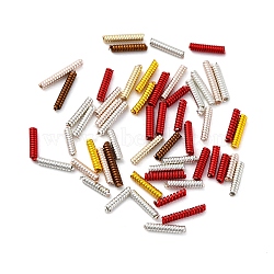 Brass Coiled Wire Tube Beads, Column, Mixed Color, 5~6x1mm, Hole: 0.5mm(KK-C070-01)