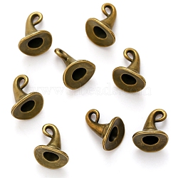 Alloy Charms, Hat, Antique Bronze, 11x11mm, Hole: 2mm(PW-WG19029-01)