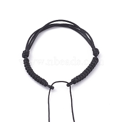 Adjustable Braided Nylon Bracelet Making, with Rattail Satin Cord, Black, 6-1/4~9-1/8 inch(16~23cm)(AJEW-JB00917-03)