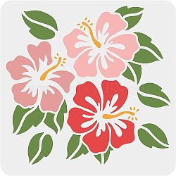 Large Plastic Reusable Drawing Painting Stencils Templates, for Painting on Scrapbook Fabric Tiles Floor Furniture Wood, Square, Flower Pattern, 300x300mm(DIY-WH0172-603)