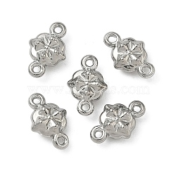 304 Stainless Steel Links, Square with Cross Connector Charms, Non-Tarnish, Stainless Steel Color, 9.5x6x3mm, Hole: 0.8mm(STAS-D211-10P)