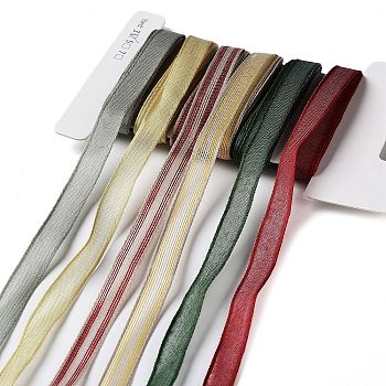 18 Yards 6 Styles Polyester Ribbon, for DIY Handmade Craft, Hair Bowknots and Gift Decoration, Red Color Palette, Mixed Color, 3/8~1/2 inch(10~12mm), about 3 yards/style