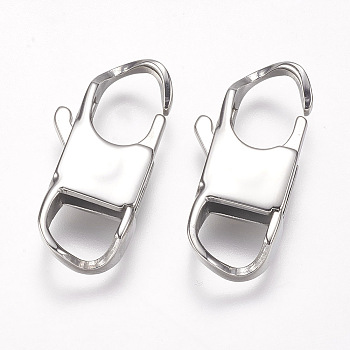 304 Stainless Steel Lobster Claw Clasps, Stainless Steel Color, 26x12x5mm, Hole: 6x7.5mm