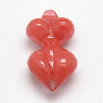 Cherry Quartz Glass Pendants, Goddess, 48~52x27x16mm, Hole: 1mm