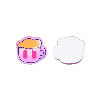 Printed Acrylic Cabochons, Cup, Violet, 20x20x2mm