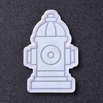 DIY Pendant Silicone Molds, Resin Casting Molds, For UV Resin, Epoxy Resin Jewelry Making, Fire Hydrant, White, 111x72x6mm, Inner Diameter: 106x68mm