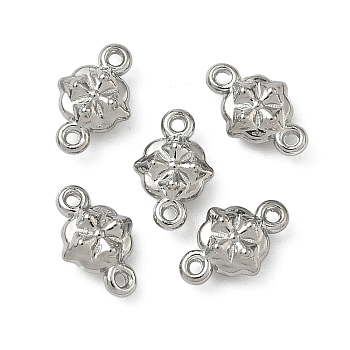304 Stainless Steel Links, Square with Cross Connector Charms, Non-Tarnish, Stainless Steel Color, 9.5x6x3mm, Hole: 0.8mm