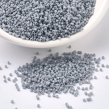 MIYUKI Delica Beads, Cylinder, Japanese Seed Beads, 11/0, (DB1589) Matte Opaque Ghost Gray, 1.3x1.6mm, Hole: 0.8mm, about 2000pcs/bottle, 10g/bottle