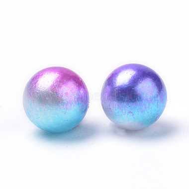 Rainbow Acrylic Imitation Pearl Beads(OACR-R065-6mm-A06)-2
