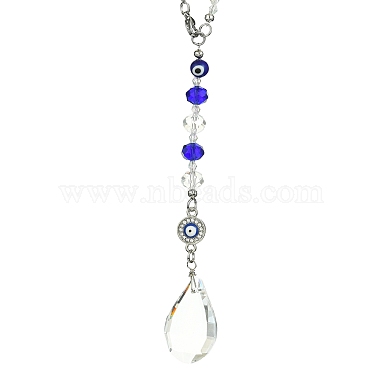 Glass Teardrop Pendant Decorations(HJEW-JM01254)-2