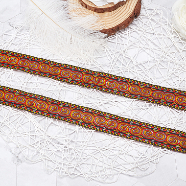 Ethnic style Embroidery Polyester Ribbons(OCOR-WH0063-31)-4