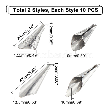 unicraftale 20pcs 2 style 304 pendentifs en acier inoxydable(STAS-UN0033-01)-5