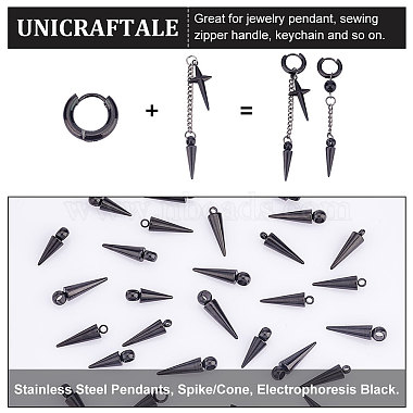 unicraftale 30pcs 3 style 304 pendentifs en acier inoxydable(STAS-UN0038-28)-6