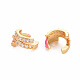 Brass Micro Pave Cubic Zirconia Cuff Earrings(EJEW-S210-022-NR)-3