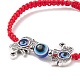 Resin Evil Eye & Alloy Braided Bead Bracelet(BJEW-JB08487)-4