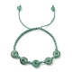 Bracelets de perles tressées en rondelles d'aventurine verte naturelle(BJEW-TA00492-04)-1