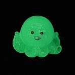 Luminous Resin Octopus Display Decoration, Micro Landscape Decorations, Glow in the Dark, Pale Turquoise, 14.5x18.5x14~14.5mm(RESI-WH0038-09E)